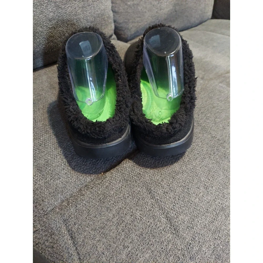 OOFOS OOcoozie Mule Men's 11 EU 44 Slip On Recovery Shoes Black Sherpa